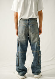 High Rise Straight Fit Cargo - Tint Over Dyed