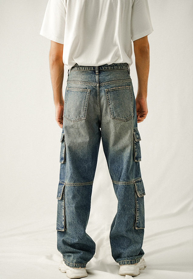 High Rise Straight Fit Cargo - Tint Over Dyed