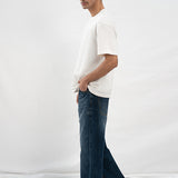 Straight Fit Wide Leg Jeans - Dark Blue