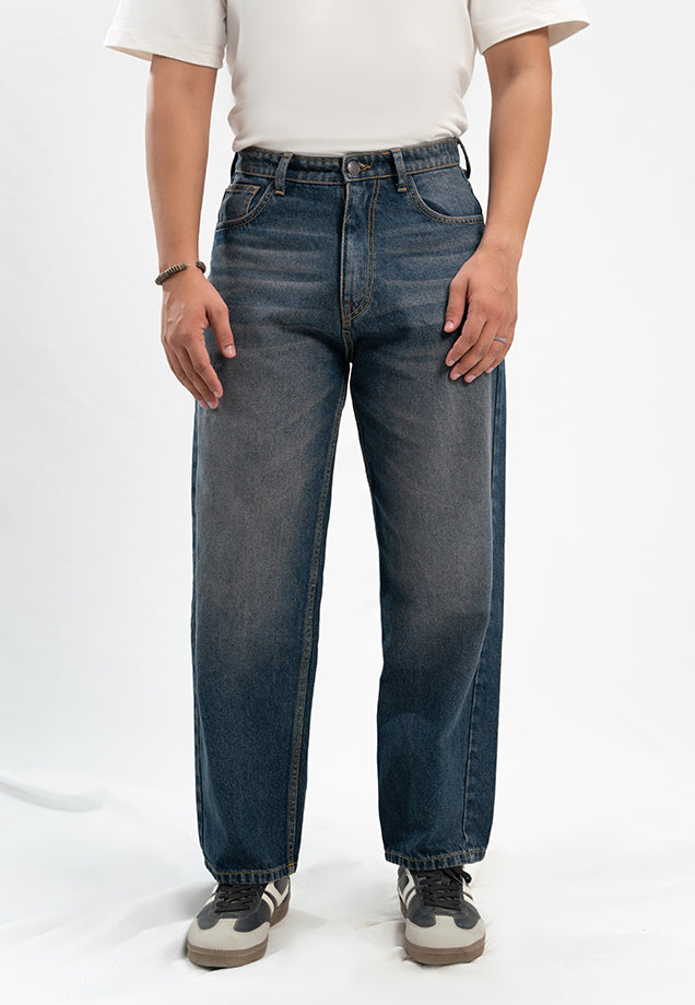 Basic Straight Fit Jeans - Dark Blue Tint