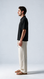 Fluid Linen Casual Pants - Off White