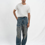 Loose Fit Baggy Cargo Trouser - Blue Tint