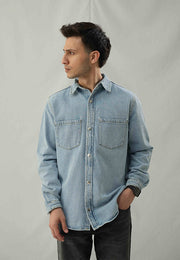 Denim Shirt  - Faded Light Blue