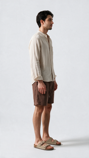 Linen Shorts - Mocha Brown