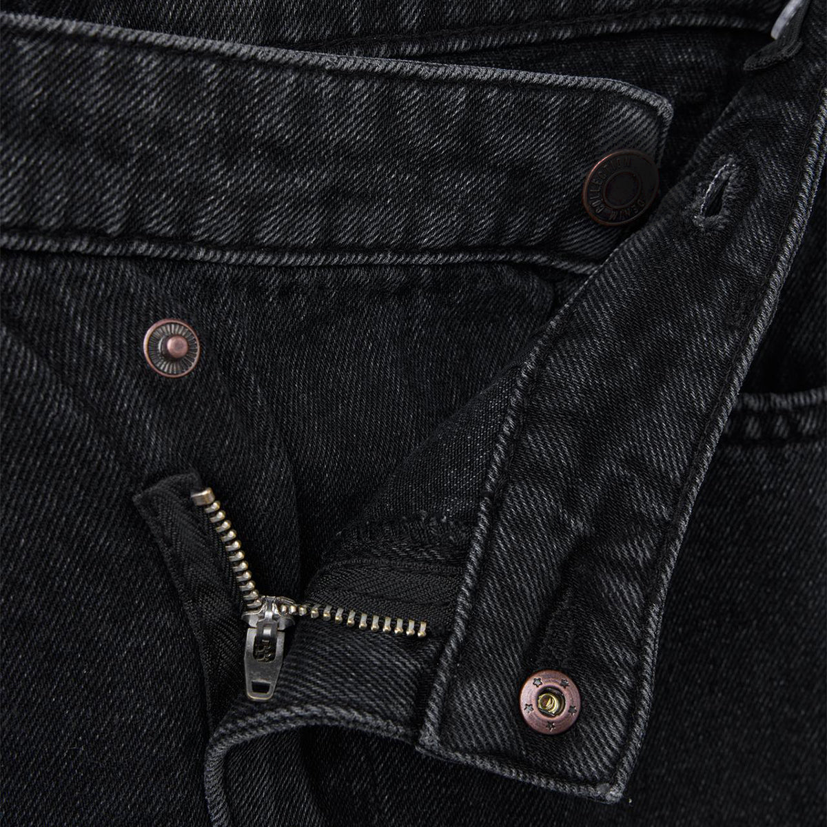 DENIM MIDI SKIRT - BLACK