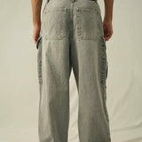 Loose Fit Baggy Cargo Trouser - Grey
