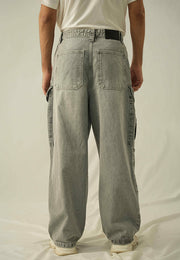 Loose Fit Baggy Cargo Trouser - Grey