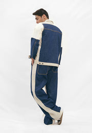 Denim Jacket - Blue & White