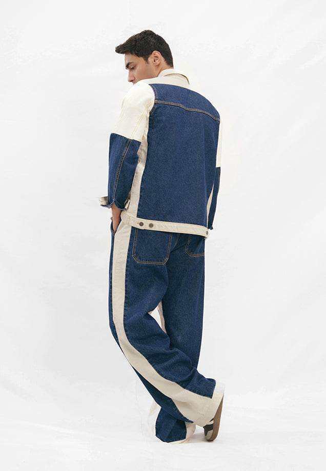 Denim Jacket - Blue & White