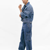 Basic Oversized Jacket - Denim Blue