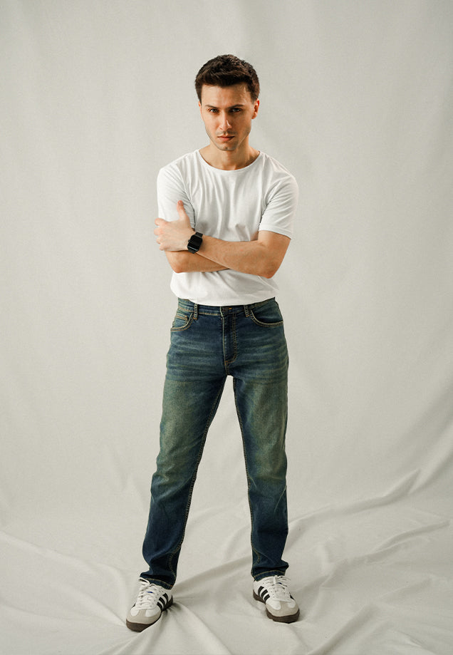 Comfort Slim Fit Denim - Dark Blue Wash