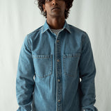 Denim Over Shirt With Pockets - Mid Blue