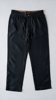 Fluid Linen Casual Pants - Black