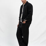 Cropped Fit Denim Shirt - Black