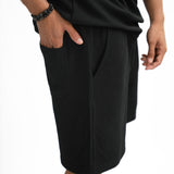 Waffle Knit Twin Set - Classic Black