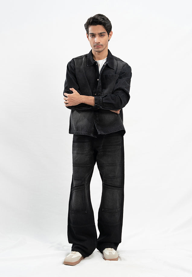 Basic Denim Shirt - Black Stone Wash