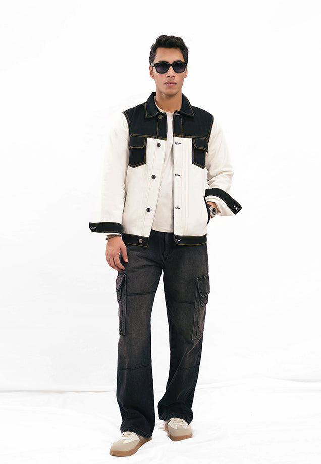 Technical Contrast Jacket - Black & White