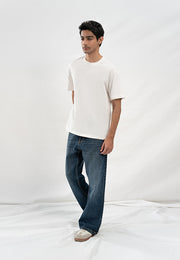 Straight Fit Wide Leg Jeans - Dark Blue