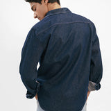 Relaxed Fit Denim Shirt Raw - Denim Blue
