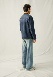 Multi Pocket Over Shirt  - Washed Out Denim Blue
