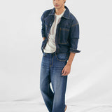 Oversized Denim Shirt - Dark Blue