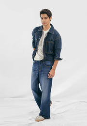 Oversized Denim Shirt - Dark Blue