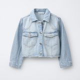 Shiny Studs Denim Jacket – Faded Light Blue