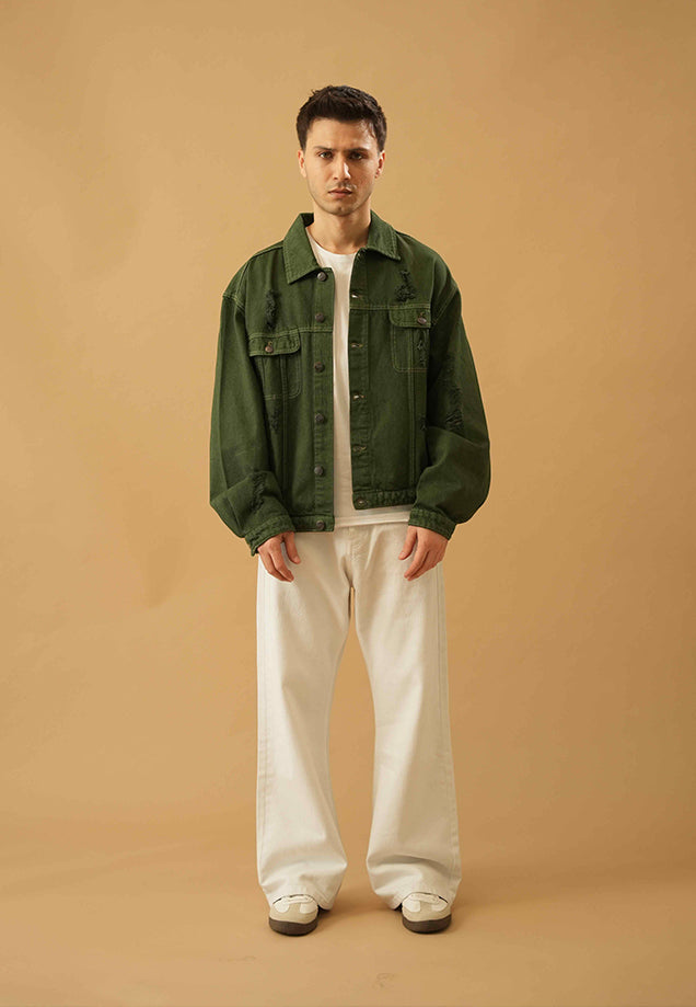 Green Dyed Oversized Jacket