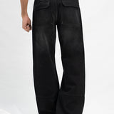 Technical Wide Leg Jeans - Black