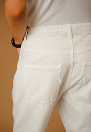 Straight Fit Wide Leg Jeans - White