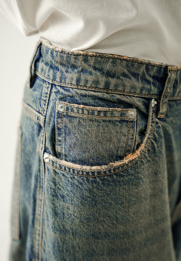 High Rise Straight Fit Cargo - Tint Over Dyed