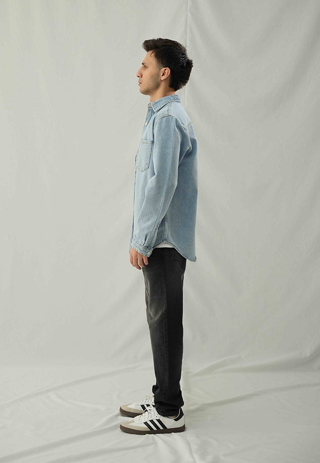 Denim Shirt  - Faded Light Blue