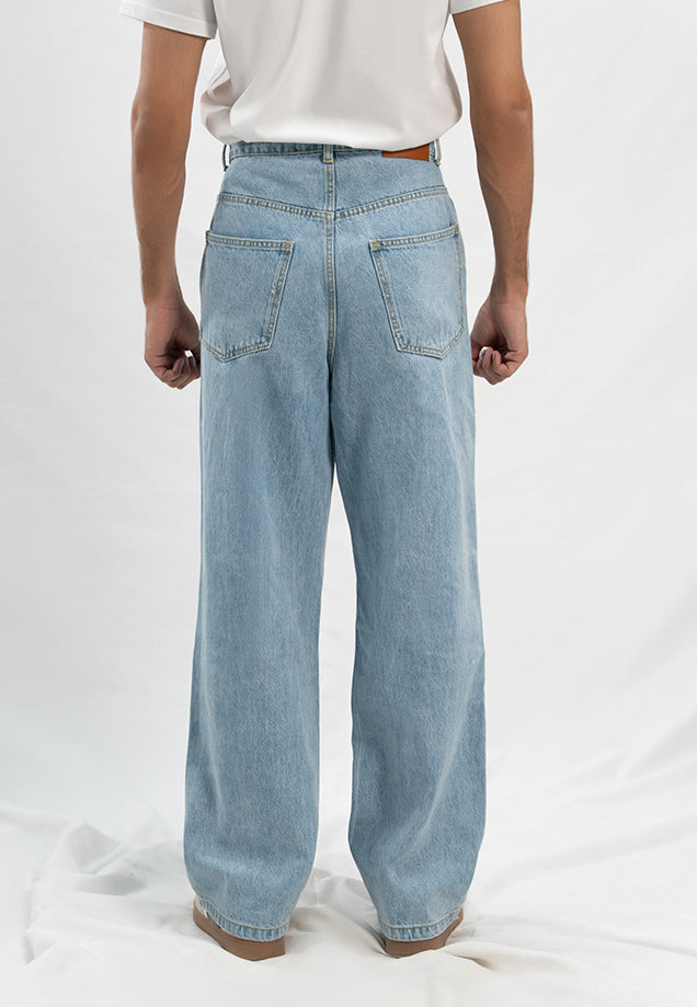 Loose Fit Baggy Trouser - Light Blue