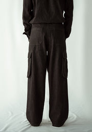Straight Leg Cargo Jeans - Black Wash