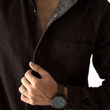 Button Down Denim Shirt - Black