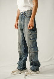 High Rise Straight Fit Cargo - Tint Over Dyed