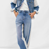 Denim Twin Set - Light Blue & White