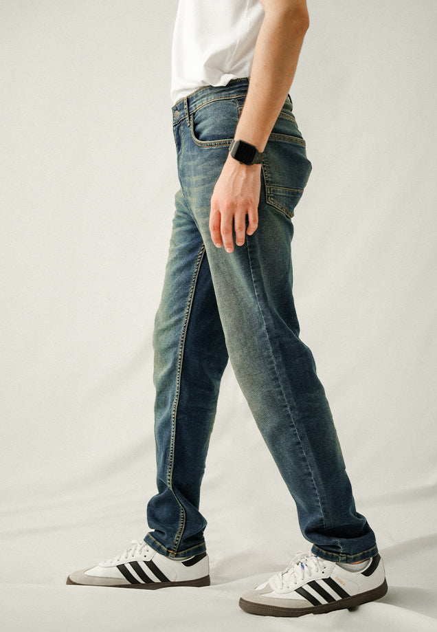 Comfort Slim Fit Denim - Dark Blue Wash