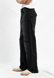 Technical Wide Leg Jeans - Black