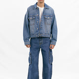 Basic Oversized Jacket - Denim Blue