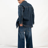 Oversized Denim Shirt - Dark Blue