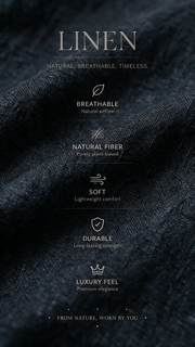 Fluid Linen Casual Pants - Black