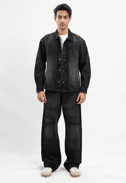 Basic Denim Shirt - Black Stone Wash