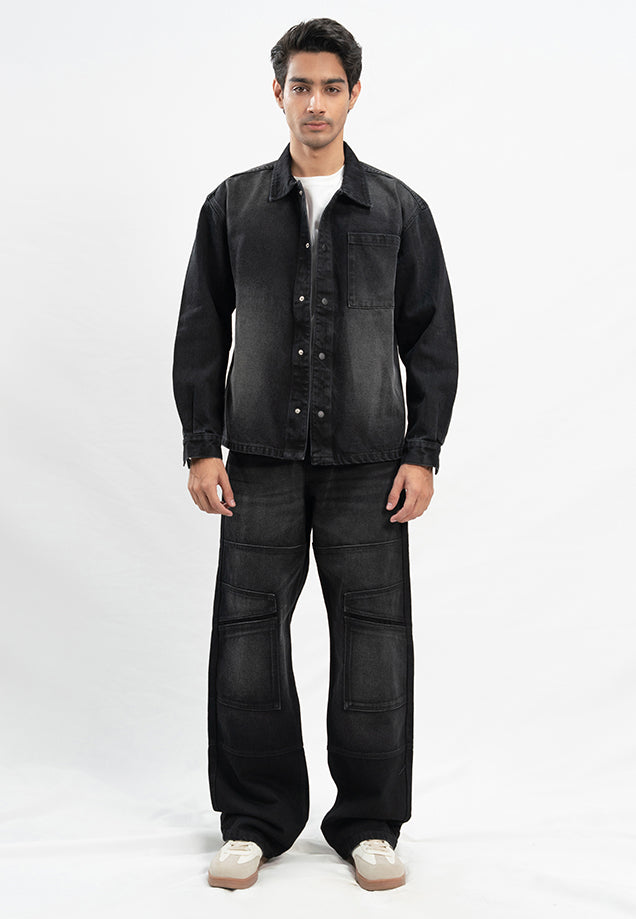 Basic Denim Shirt - Black Stone Wash