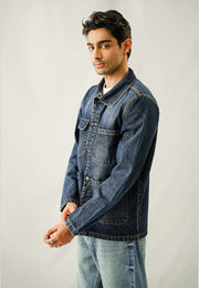 Multi Pocket Over Shirt  - Washed Out Denim Blue