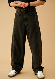 Barrel Fit Jeans - Black Stone Wash