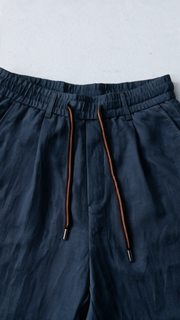 Linen Shorts - Smoky Blue