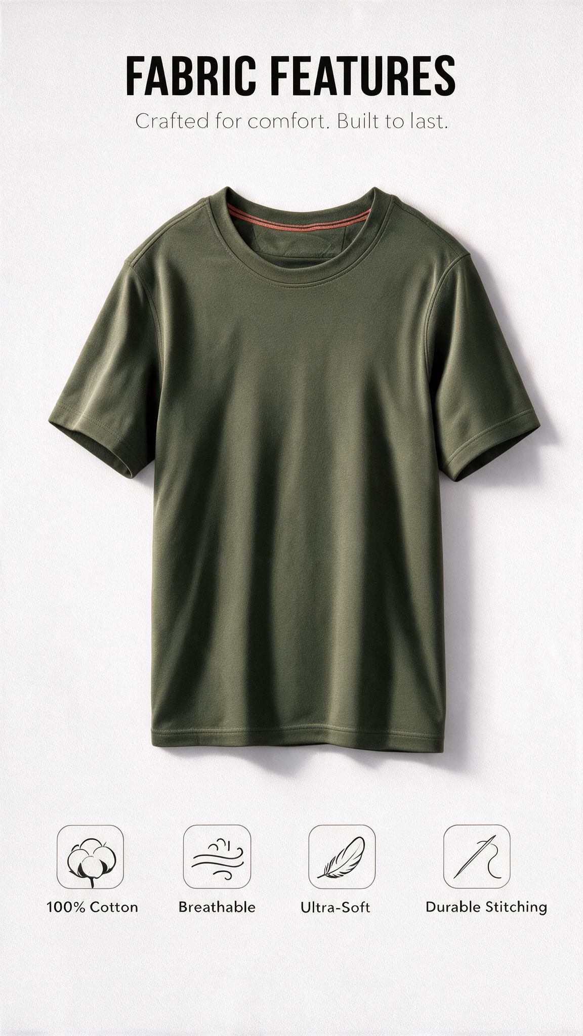 Premium Soft-Touch Tee - Olive Green