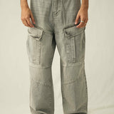 Loose Fit Baggy Cargo Trouser - Grey