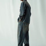 Denim Over Shirt With Flap Pockets -  Dark Blue